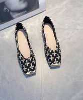 Beige Print Plattfüße Schuhe Baumwollstoff 2025 Neu